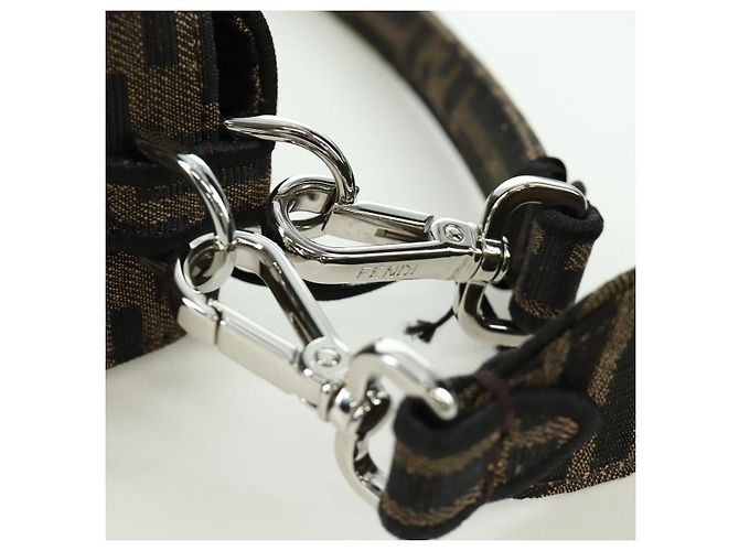 FENDI Zucca Tela Libellula FRGMT POKMON Mamma Baguette Nero Auth 167082SM Marrone - vista 20