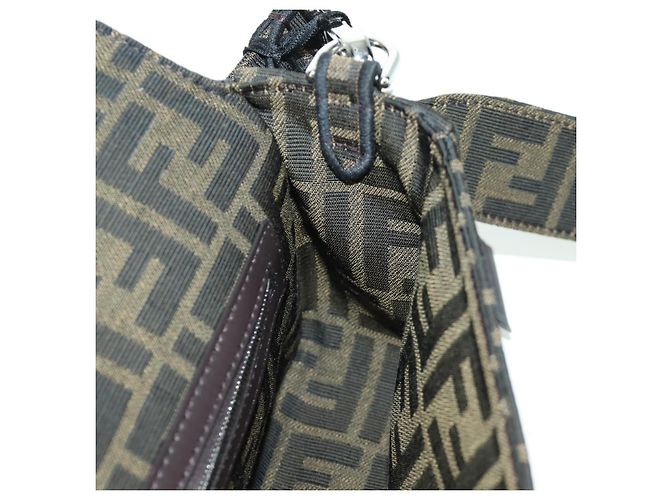 FENDI Zucca Tela Libellula FRGMT POKMON Mamma Baguette Nero Auth 167082SM Marrone - vista 27