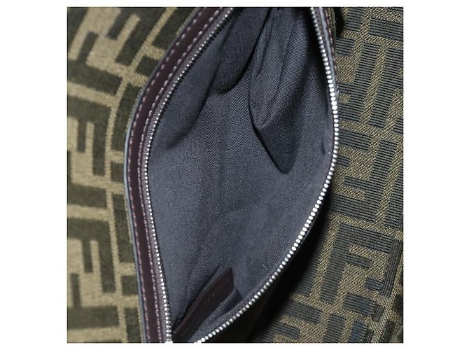 FENDI Zucca Tela Libellula FRGMT POKMON Mamma Baguette Nero Auth 167082SM Marrone - vista 29
