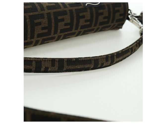 FENDI Zucca Tela Libellula FRGMT POKMON Mamma Baguette Nero Auth 167082SM Marrone - vista 7