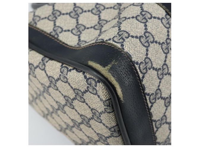 Borsa a mano GUCCI GG Supreme Sherry Line PVC Blu Navy Oro Rosso Auth 173870 D'oro - vista 14