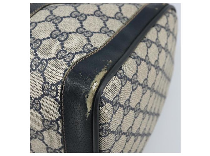 Borsa a mano GUCCI GG Supreme Sherry Line PVC Blu Navy Oro Rosso Auth 173870 D'oro - vista 15