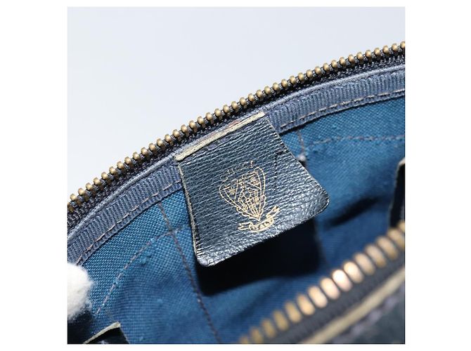 Borsa a mano GUCCI GG Supreme Sherry Line PVC Blu Navy Oro Rosso Auth 173870 D'oro - vista 17