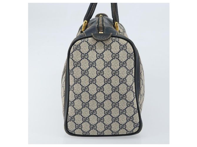Borsa a mano GUCCI GG Supreme Sherry Line PVC Blu Navy Oro Rosso Auth 173870 D'oro - vista 4