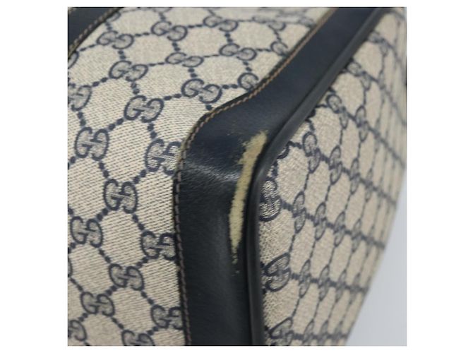 Borsa a mano GUCCI GG Supreme Sherry Line PVC Blu Navy Oro Rosso Auth 173870 D'oro - vista 9