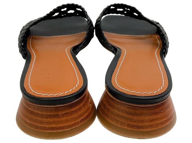 Sandali Slide Simone in pelle nera all'uncinetto Staud Nero - vista 5