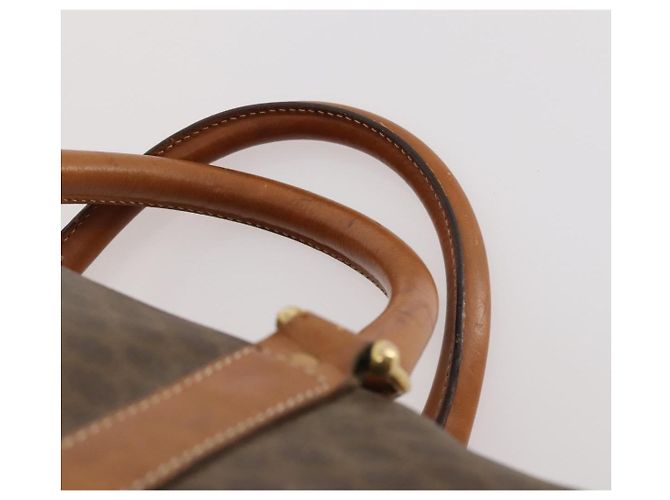 Céline Borsa Boston in tela Macadam CELINE in pelle PVC marrone e oro Auth ti3659 D'oro - vista 14