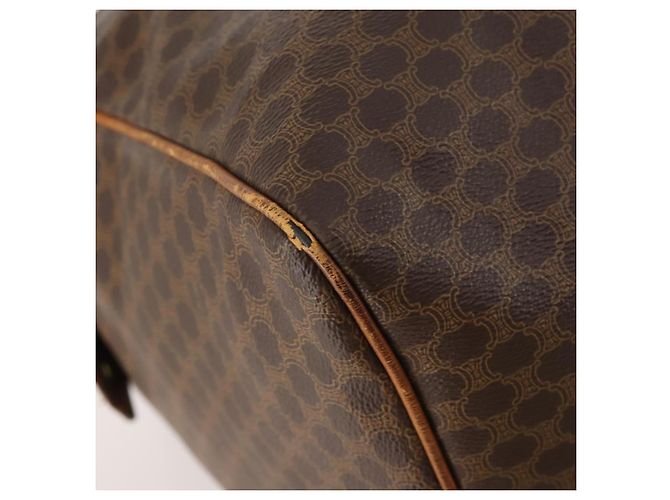 Céline Borsa Boston in tela Macadam CELINE in pelle PVC marrone e oro Auth ti3659 D'oro - vista 15