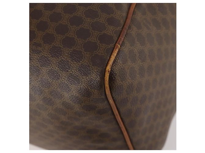 Céline Borsa Boston in tela Macadam CELINE in pelle PVC marrone e oro Auth ti3659 D'oro - vista 16