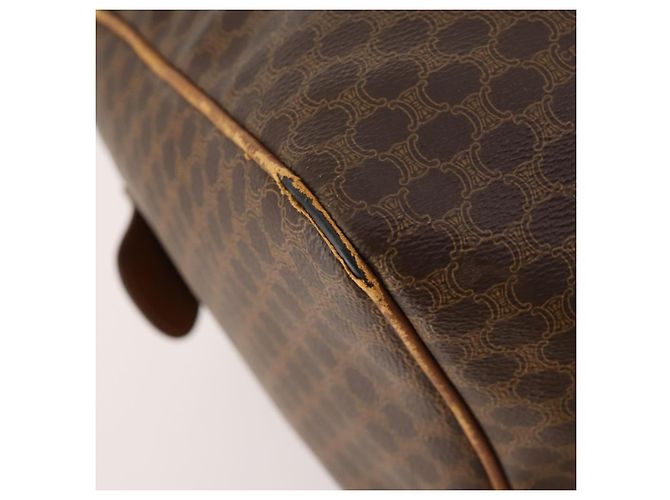 Céline Borsa Boston in tela Macadam CELINE in pelle PVC marrone e oro Auth ti3659 D'oro - vista 17