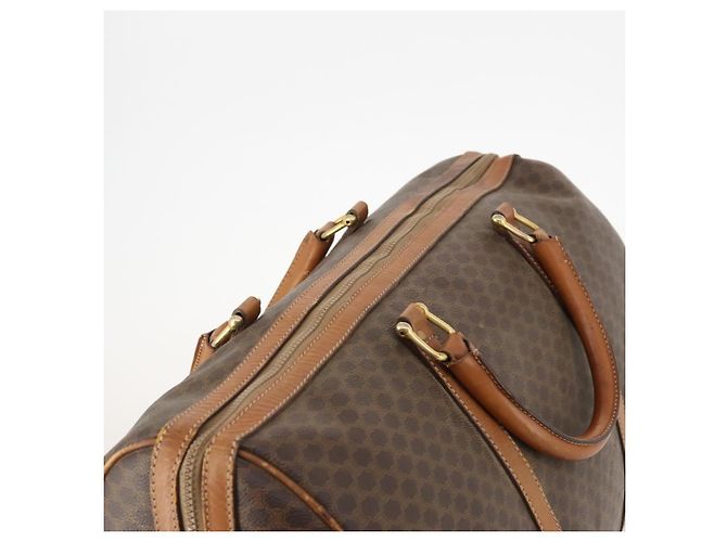 Céline Borsa Boston in tela Macadam CELINE in pelle PVC marrone e oro Auth ti3659 D'oro - vista 6