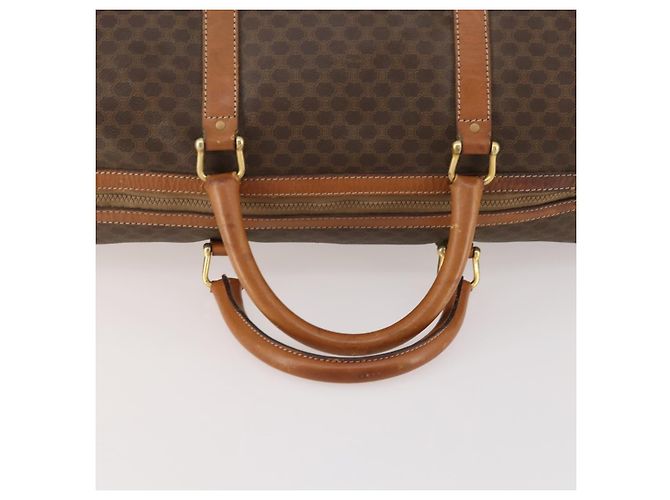 Céline Borsa Boston in tela Macadam CELINE in pelle PVC marrone e oro Auth ti3659 D'oro - vista 7