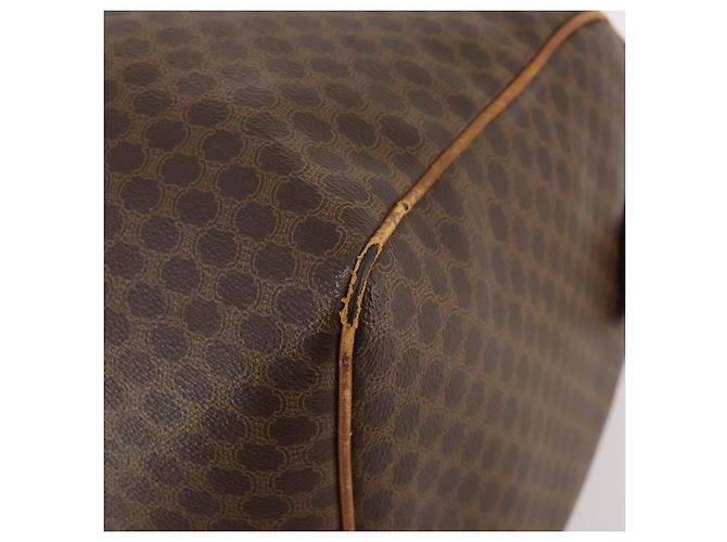 Céline Borsa Boston in tela Macadam CELINE in pelle PVC marrone e oro Auth ti3659 D'oro - vista 8