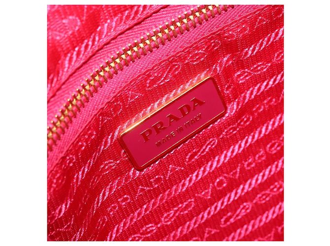 Ribbon Borsa a Spalla PRADA in Nylon Rosa Oro Auth ARZ034A D'oro - vista 18