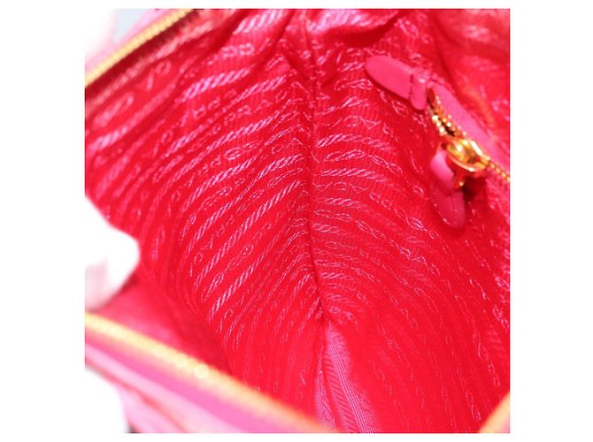 Ribbon Borsa a Spalla PRADA in Nylon Rosa Oro Auth ARZ034A D'oro - vista 20