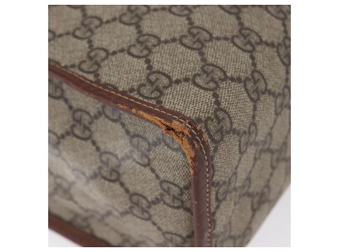 Borsa tote Gucci GG Supreme Web Sherry Line in PVC beige e oro 211135 Auth BA11208 D'oro - vista 15