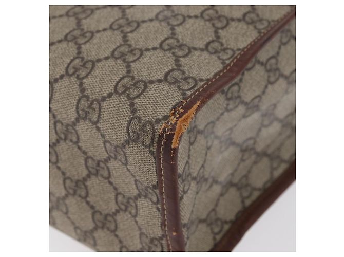 Borsa tote Gucci GG Supreme Web Sherry Line in PVC beige e oro 211135 Auth BA11208 D'oro - vista 16