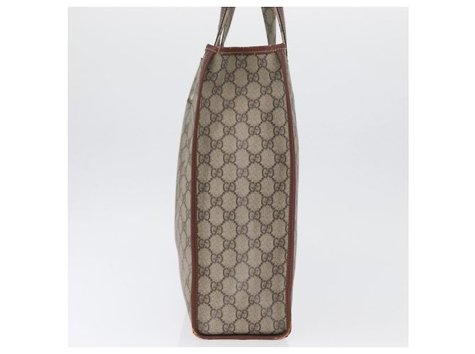 Borsa tote Gucci GG Supreme Web Sherry Line in PVC beige e oro 211135 Auth BA11208 D'oro - vista 4
