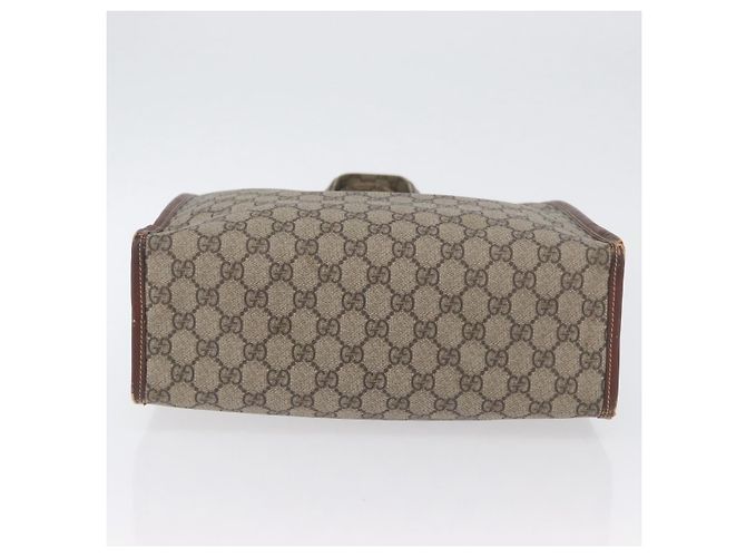 Borsa tote Gucci GG Supreme Web Sherry Line in PVC beige e oro 211135 Auth BA11208 D'oro - vista 5