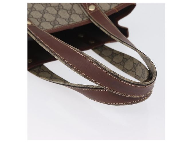 Borsa tote Gucci GG Supreme Web Sherry Line in PVC beige e oro 211135 Auth BA11208 D'oro - vista 7