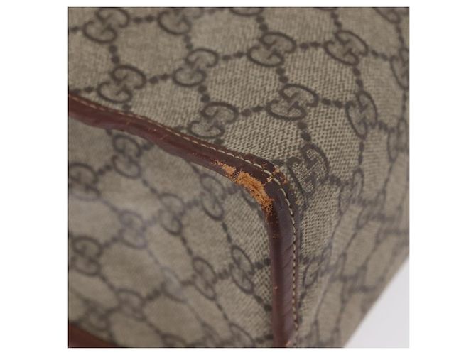 Borsa tote Gucci GG Supreme Web Sherry Line in PVC beige e oro 211135 Auth BA11208 D'oro - vista 9