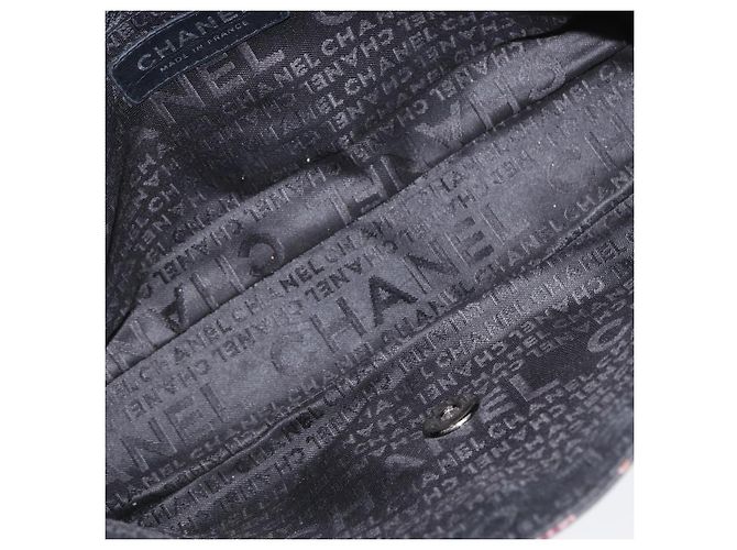 Borsa a Spalla con Catena CHANEL Satin Nero Argento CC Auth ARZ448A - vista 11