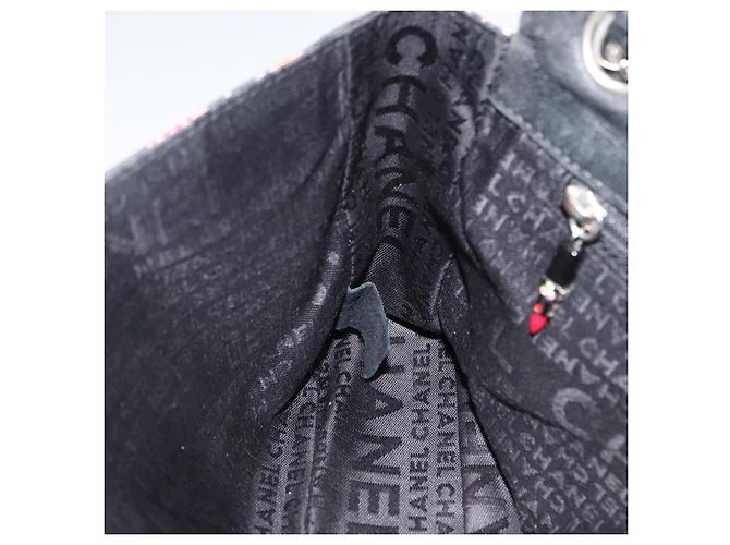 Borsa a Spalla con Catena CHANEL Satin Nero Argento CC Auth ARZ448A - vista 25