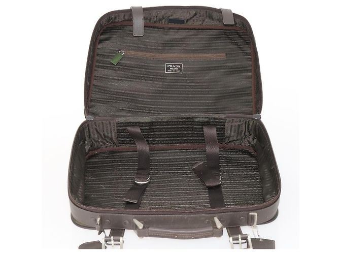 Borsa da lavoro PRADA in nylon khaki argento autentica ti3654 Cachi - vista 10