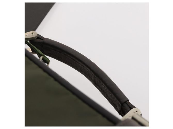 Borsa da lavoro PRADA in nylon khaki argento autentica ti3654 Cachi - vista 14