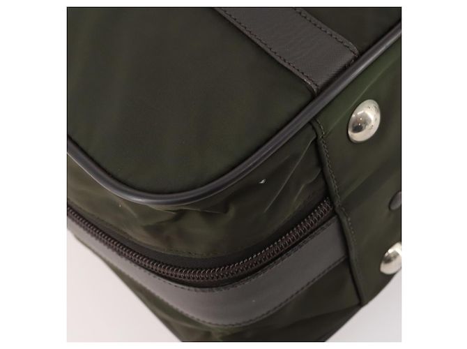 Borsa da lavoro PRADA in nylon khaki argento autentica ti3654 Cachi - vista 16
