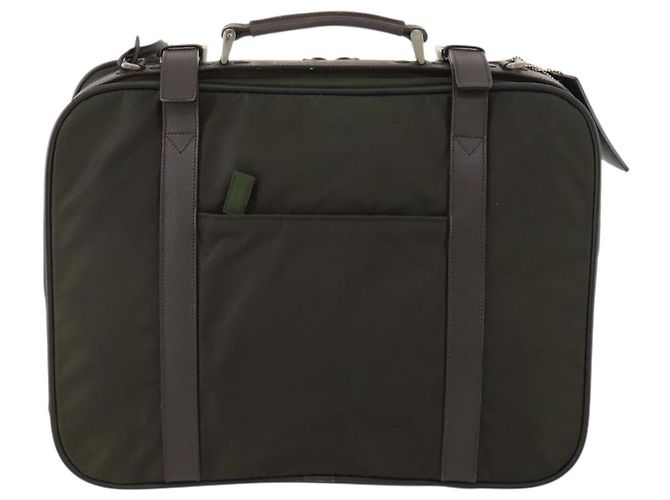 Borsa da lavoro PRADA in nylon khaki argento autentica ti3654 Cachi - vista 2