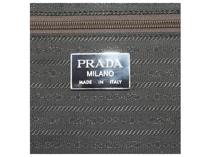 Borsa da lavoro PRADA in nylon khaki argento autentica ti3654 Cachi - vista 23