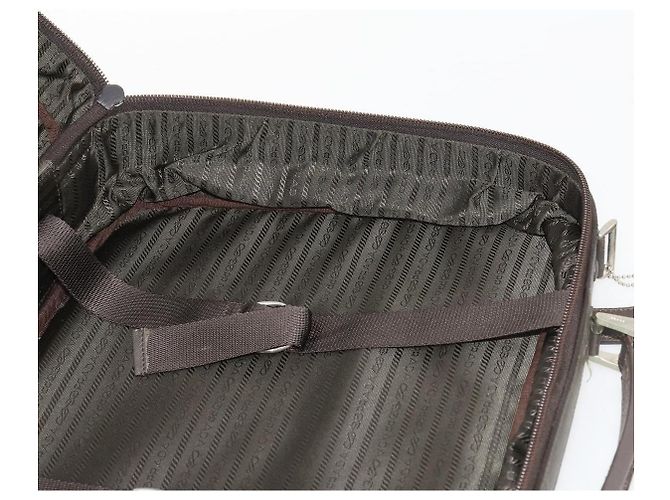 Borsa da lavoro PRADA in nylon khaki argento autentica ti3654 Cachi - vista 27