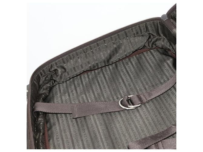 Borsa da lavoro PRADA in nylon khaki argento autentica ti3654 Cachi - vista 28