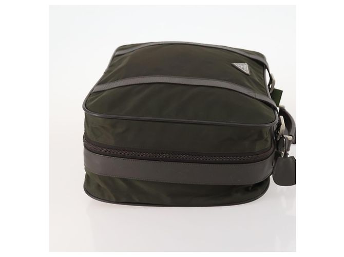 Borsa da lavoro PRADA in nylon khaki argento autentica ti3654 Cachi - vista 3