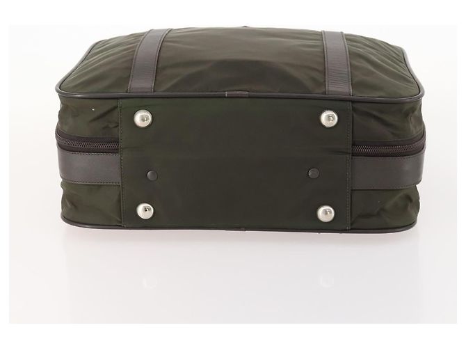 Borsa da lavoro PRADA in nylon khaki argento autentica ti3654 Cachi - vista 5