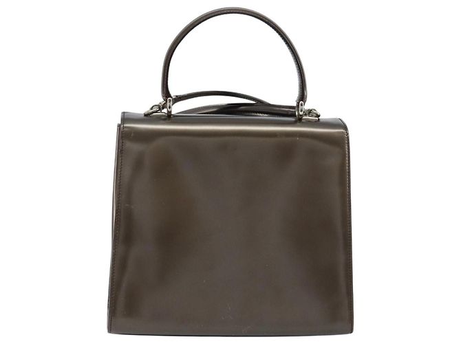 Borsa a Mano GUCCI in pelle verniciata 2 in 1 Bronzo Oro Auth 172396 - vista 2