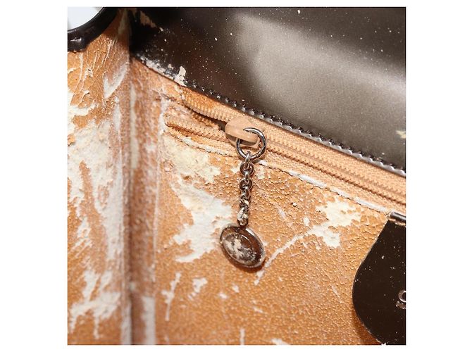 Borsa a Mano GUCCI in pelle verniciata 2 in 1 Bronzo Oro Auth 172396 - vista 23