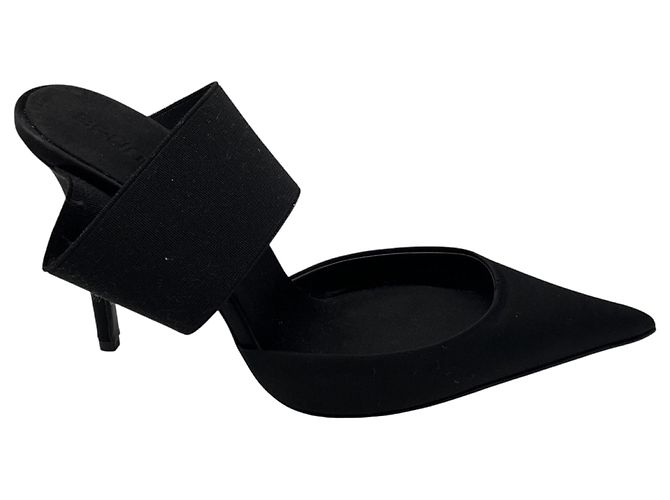 Mule in satin nero con fascia elastica Bruno Frisoni - vista 2