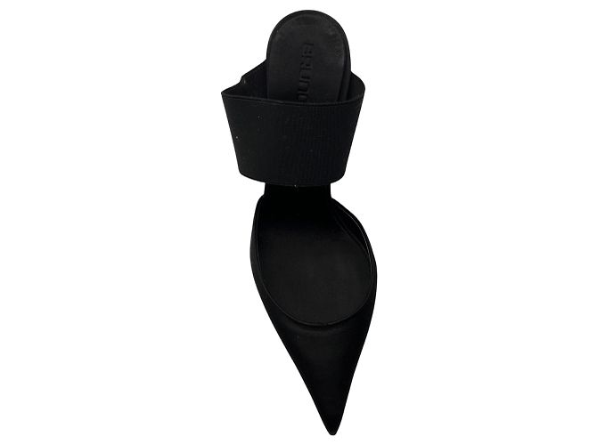 Mule in satin nero con fascia elastica Bruno Frisoni - vista 4