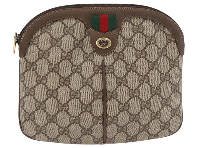 Borsa Sherry Line GG Supreme Web di GUCCI in PVC beige e oro 904 02 047 Auth 173823 D'oro - vista 13