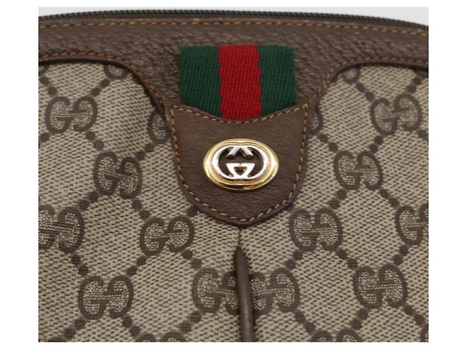 Borsa Sherry Line GG Supreme Web di GUCCI in PVC beige e oro 904 02 047 Auth 173823 D'oro - vista 18