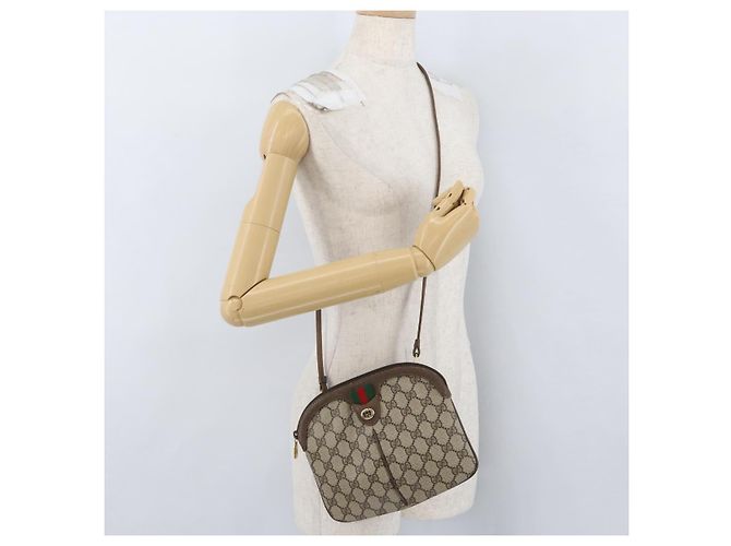 Borsa Sherry Line GG Supreme Web di GUCCI in PVC beige e oro 904 02 047 Auth 173823 D'oro - vista 22