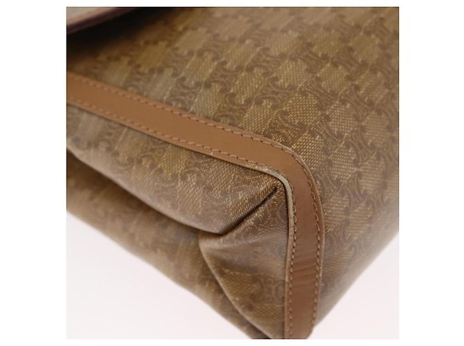Céline Borsa a Spalla in Tela Macadam CELINE PVC Beige Oro Auth 173810 D'oro - vista 14