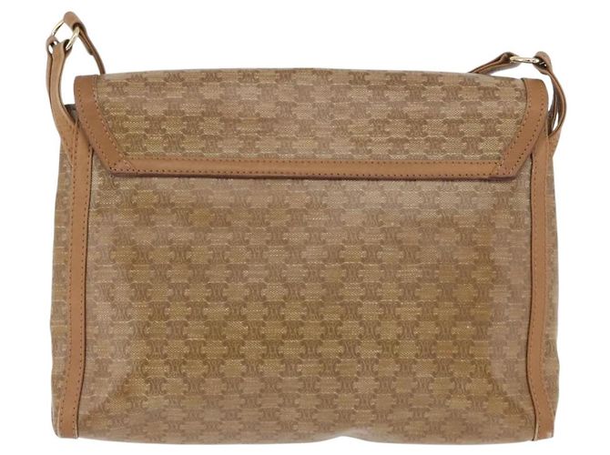 Céline Borsa a Spalla in Tela Macadam CELINE PVC Beige Oro Auth 173810 D'oro - vista 2