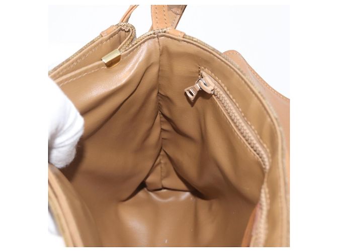 Céline Borsa a Spalla in Tela Macadam CELINE PVC Beige Oro Auth 173810 D'oro - vista 21