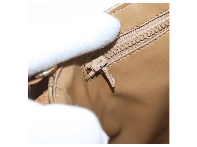 Céline Borsa a Spalla in Tela Macadam CELINE PVC Beige Oro Auth 173810 D'oro - vista 25