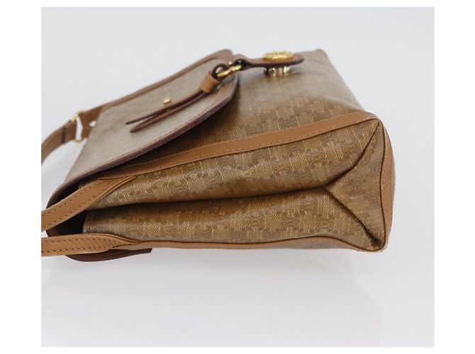 Céline Borsa a Spalla in Tela Macadam CELINE PVC Beige Oro Auth 173810 D'oro - vista 4