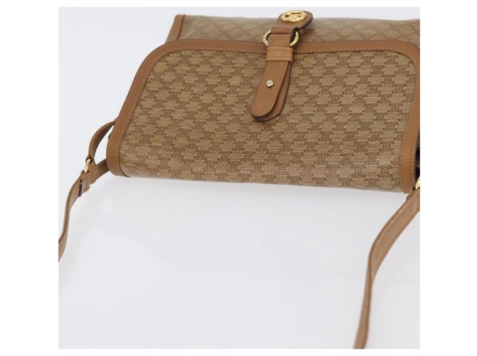 Céline Borsa a Spalla in Tela Macadam CELINE PVC Beige Oro Auth 173810 D'oro - vista 6