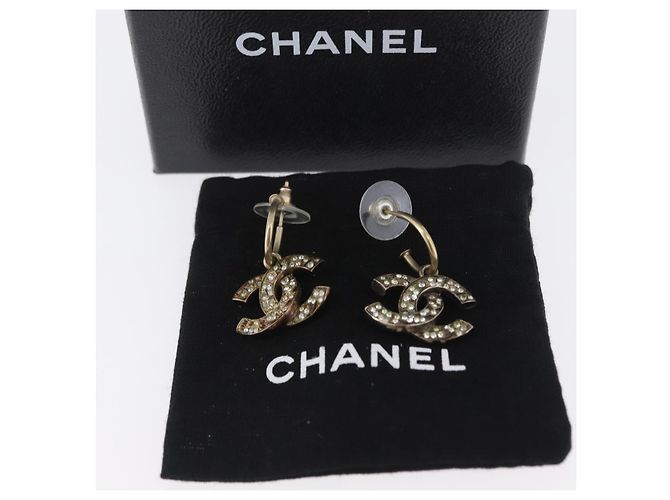 Orecchino CHANEL Pierce in metallo Argento CC Auth bs33640 - vista 11